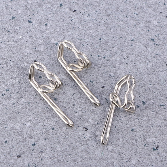 SHOWERORO 100Pcs Pin-on Drapery Hooks Silver Metal for Home Curtain and Shower Curtain Connections
