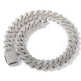 thumbnail image 1 of UWIN Collier Chaîne Cubaine 20mm Miami Prong 3 Rangées Micro Pavé Glacé Zircon Cubique Rond Mode Hip Hop Bijoux pour Cadeau, 1 of 7