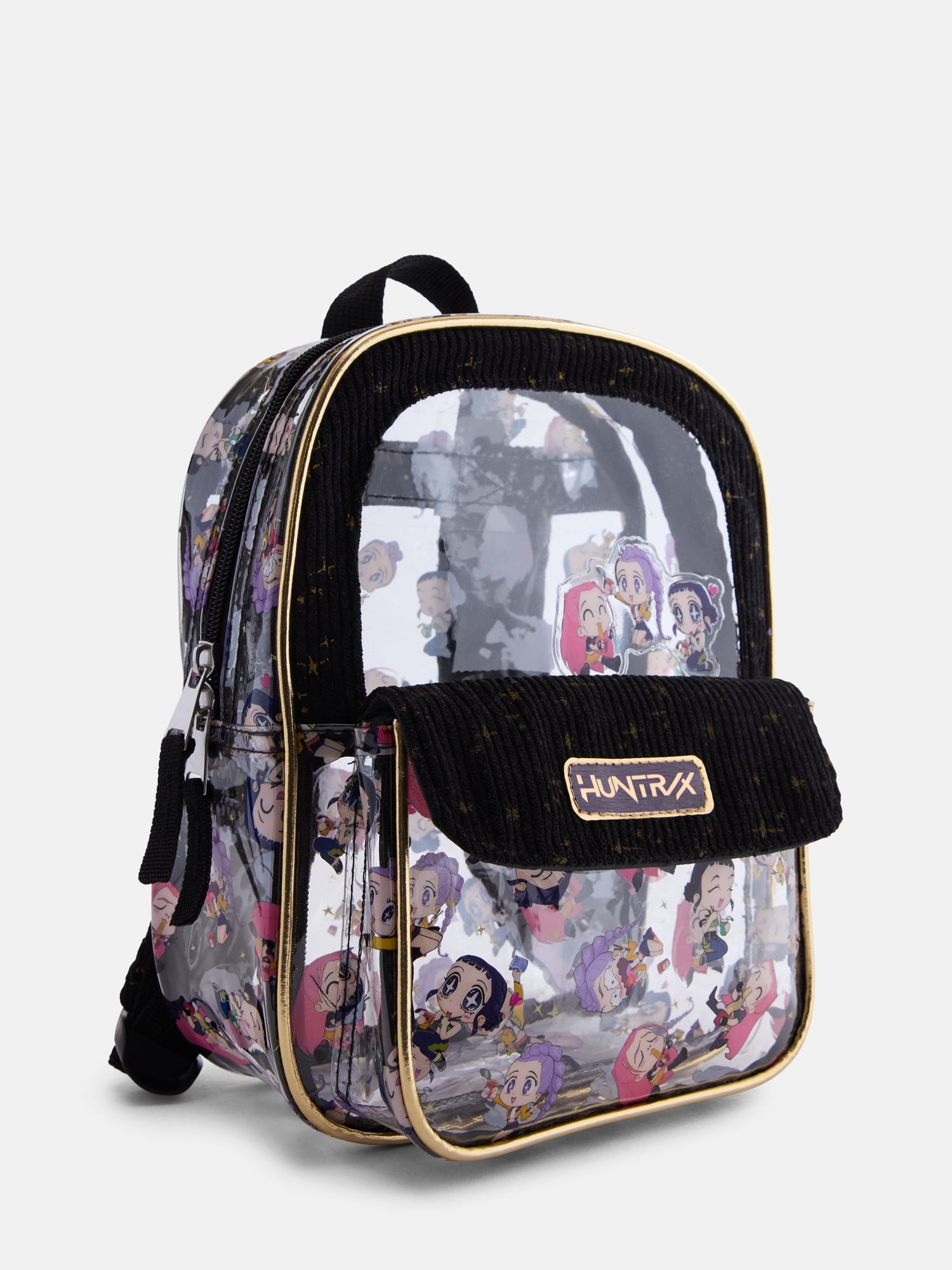 KPop Demon Hunters Girls 10" Mini Clear Backpack, Black