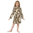 thumbnail image 6 of FORMRS Niños Bathrobe Unisex Hooded Robe Soft Plush Pajamas Sleepwear, Size 2-3T, Brown Floral, 6 of 7