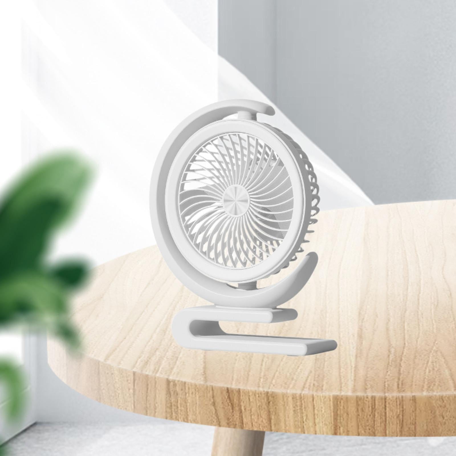 Baoblaze Desktop Fan Portable with Night Light for Dorm Bathroom Kitchen White