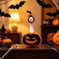 thumbnail image 4 of LOWLHOME 7 Inch Halloween Pumpkin Outfit, 2 Colors Orange Black Handmade Non Woven Dress, Mini Porch Goose Clothes Yard Silly Lawn Duck Shirt, Halloween Christmas Tabletop Decorative(Hollow smile), 4 of 6