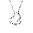thumbnail image 2 of K-KED Solitaire CZ Heart Shape Pendant Necklace for Women Sterling Silver Chain 18In, 2 of 7