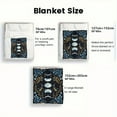 thumbnail image 4 of Moon Phases & Leaves HD Printed Flannel Blanket - Soft Warm 280GSM 3 Sizes (30x40in/50x60in/60x80in) for Travel, Camping, Sofa, Bed - Contemporary Style All-Season Gift for Family & Friends, Moon Dec, 4 of 10