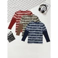 thumbnail image 3 of Mikrdoo Boys' Striped Long Sleeve T-Shirt, 3-Pack, Sizes 7-15, 3 of 9