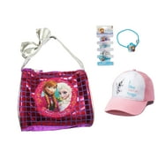 Angle View: Disney Frozen Anna & Elsa Mini Barrel Handbag + Cap + Hair Accessories