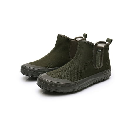 

SIMANLAN Men Liberation Shoe Slip On Casual Shoes Comfort Canvas Sneakers Work Rubber Sole Training Non-Slip Army Green 8.5