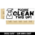 thumbnail image 2 of Please Clean This Up Teacher Student School Self-Inking Rubber Stamp Ink Stamper - Pink Ink - Large 2-3/4 Inch, 2 of 7