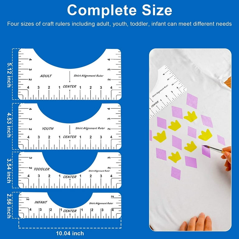 4Pcs T-shirt Ruler Guide,T-Shirt Ruler Guide Alignment Ruler Set