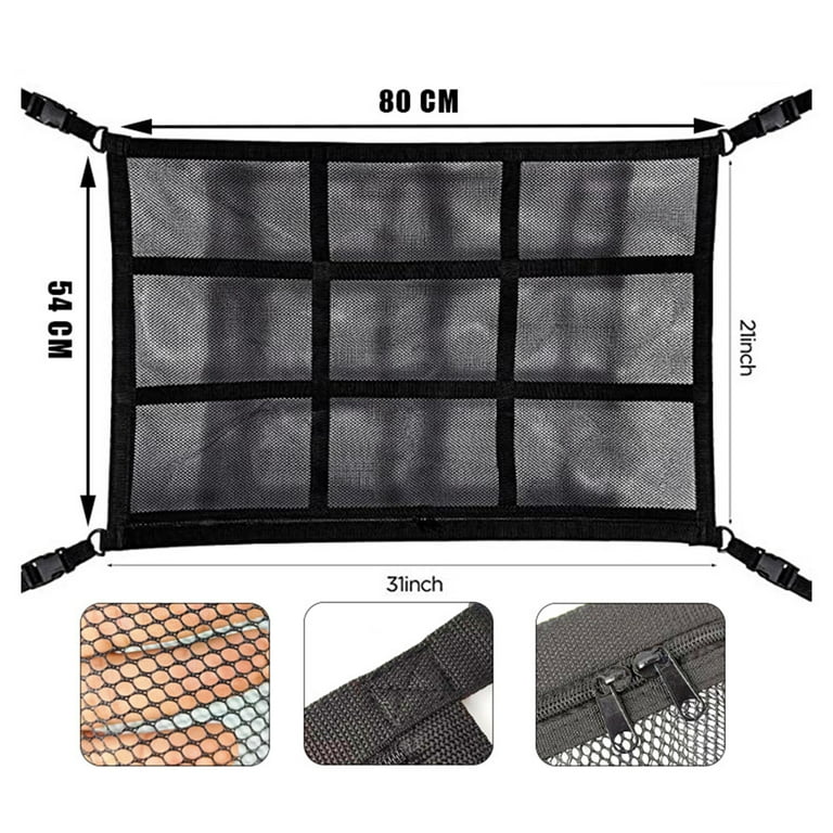 Upgrade Car Ceiling Cargo Net Pocket Strengthen Load-Bearing and