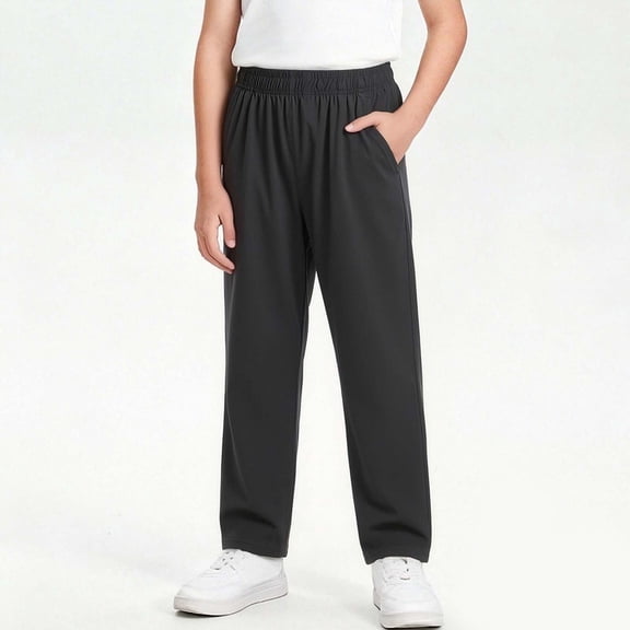 WPPGONE Big Kids Boys Jogger Pants Lightweight Breathable Performance Athletic Sweatpants with Pockets Teen Boys Everyday Wear School Sports Trousers