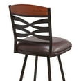 thumbnail image 4 of Arden Contemporary 30" Bar Height Barstool in Auburn Bay Finish with Brown Faux Leather and Sedona Wood Finish Back, 4 of 6