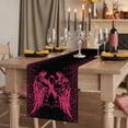 thumbnail image 6 of Pink Ribbon Cotton Linen Table Runner for Dining Kitchen, Wings Romantic Love Heart Flowers Black Wedding Outdoor Party Tablerunners Decoration, Dresser Scarf Coffee Tablecloth Runners 13x60 Inches, 6 of 8