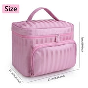 SUPTREE Makeup Bag Travel Cases Cosmetic Bag with Handle for Women Men Travel Organizers Pink
