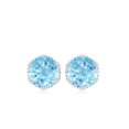 thumbnail image 3 of Rosec Jewels Aquamarine Solitaire Stud Earrings with Screw Back - 1.6 Carat - AAA Quality - March Birthstone - Ready to Gift for Birthday, 925 Sterling Silver, 3 of 7