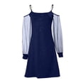 thumbnail image 4 of JIAYUE Women's Dress V-Neck Above Knee Elegant Casual Long Sleeve With Sheer Mesh For Daily Wear Classic Female Dresses, 4 of 4