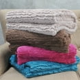 thumbnail image 4 of Home Soft Things Colleen Air Brushed Faux Fur Throw Blanket Luxury Soft Cozy Fluffy Throw - Beige - 60" x 70", 4 of 7