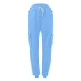 thumbnail image 5 of adviicd Womens Drawstring Cargo Sweatpants Oversized Fleece Joggers Fall Fashion Outfits Y2k Clothes 2025 with Pockets Sky Blue, XL, 5 of 8