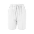thumbnail image 5 of iHPH7 Bermuda Shorts for Women, Knee Length Shorts Women, Gauze Shorts for Women, Linen Clothing, Womens Shorts Casual, White XL, 5 of 6