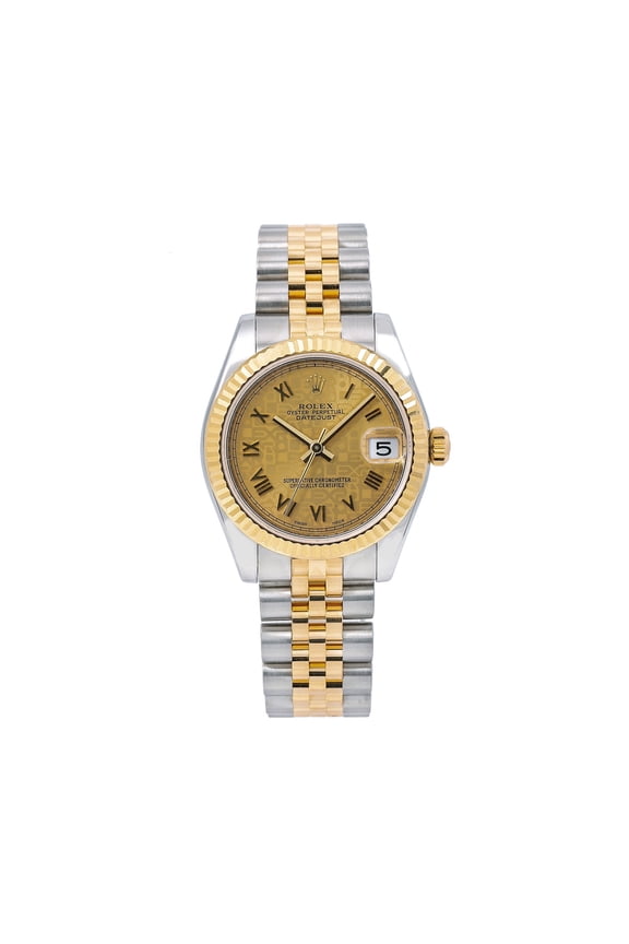 Pre-Owned Rolex Lady-Datejust 178273 31mm Champagne Dial Two-Tone Jubilee Bracelet Watch