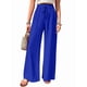 thumbnail image 3 of Pantalones de Salón de Pierna para Mujer, Cintura Alta, Ajustables, con Nudo de Lazo, Holgados. Azul M, 3 of 9