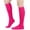 Watermelon Red, variant on Women's Solid Color Knee High Socks, Soft Breathable Calf Length Long Socks, Daily Casual and Uniform Cotton Blend Hosiery, Hot Pink, One Size