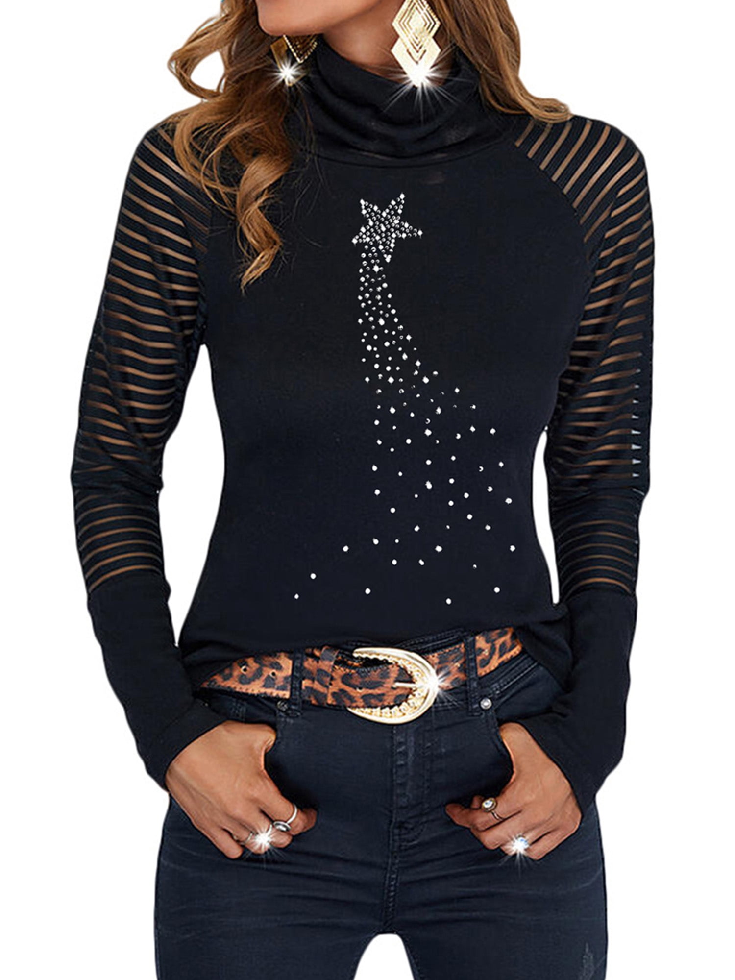 high neck woolen blouse