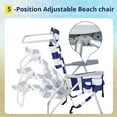 thumbnail image 5 of 26*27*39in Heightened Oxford Cloth Silver White Aluminum Tube Bearing 100kg Beach Chair (Blue Stripes), 5 of 8