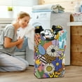 thumbnail image 5 of Yayeee Freestanding Laundry Hamper with Handle Collapsible Large Storage Basket for Clothes, Blue Floral, 5 of 7