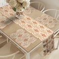 thumbnail image 2 of Ambesonne Antique Table Runner & Placemats, Byzantine Retro Floral, Placemat 4 pcs + Runner 14"x90", Cream and Burnt Orange, 2 of 2
