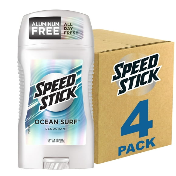 Speed Stick Men's Deodorant Ocean Surf 3 Ounce 4 Pack Packaging may Vary