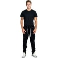 thumbnail image 4 of PROGO USA Men's Joggers Sweatpants Basic Fleece Marled Jogger Pant Elastic Waist (Large, Black), 4 of 5