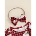 thumbnail image 5 of GXFC Infant Baby Girl Christmas Romper Dress Newborn Santa Claus Print Long Sleeve Bodysuits Dress Crew Neck Tulle Patchwork Jumpsuit with Bow Headban Fashion Cute Casual Party Clothes 0-18M, 5 of 7