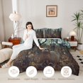 thumbnail image 3 of Castle Fairy Autumn Leaves Whitetail Deer Queen Comforter Set 3 Pieces for Boys,Woodland Animal Comforter Sets Queen,Brown Orange Cream,Black Reversible,1 Comforter and 2 Pillowcases, 3 of 6