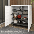 thumbnail image 5 of Decksplore Diamond Outdoor Storage Cabinet, Base Shelf & 2 Adjustable Tiers, White, 5 of 9