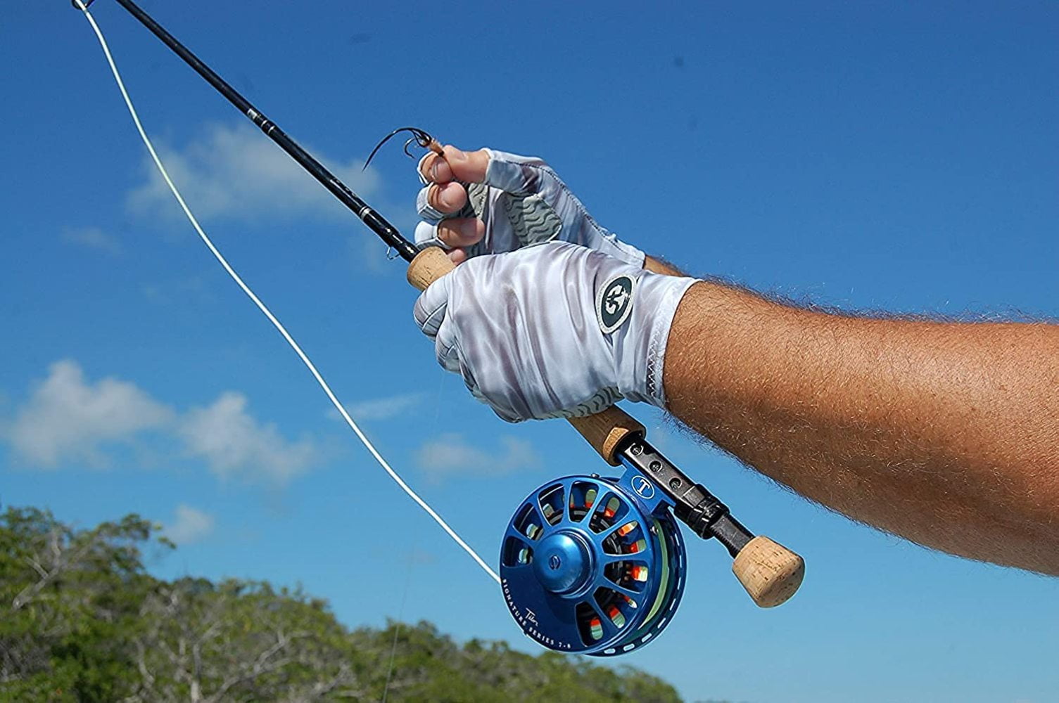 Flying Fisherman Sunbandit Pro Series Half Finger Gloves S/M Gry Water G2205-S/M 