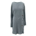 thumbnail image 4 of Ediodpoh Women Long Sleeved Dress with Belted Pocket Stylish Sweater Dress for Fall and Winter Fashion Blue L, 4 of 4