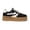 Black/White, variant on LUCKY STEP Classic Platform Sneakers Fashion Retro Casual Shoes,Leopard/Beige,Womens