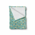 thumbnail image 2 of Cartoon Soft Flannel Fleece Throw Blanket, Childish Design Lion Drawings Animal, Cozy Plush for Indoor and Outdoor Use, 50" x 60", Seafoam Mustard, by Ambesonne, 2 of 6