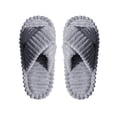 thumbnail image 5 of Willtoo Women's Fuzzy Slippers Open Toe Cross Band Slippers Memory Foam House Slippers for Women Light Gray 8 Wide, 5 of 5