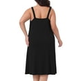 thumbnail image 4 of DARING DIVA Women's Plus Size V Neck Sleeveless Spaghetti Strap Nightgown 1X Black, 4 of 5