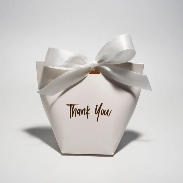 Cajas de Regalo de dulces encantadoras, color negro, blanco, café, dorado, gracias, viene con cinta, ideal para navidad, cumpleaños, boda