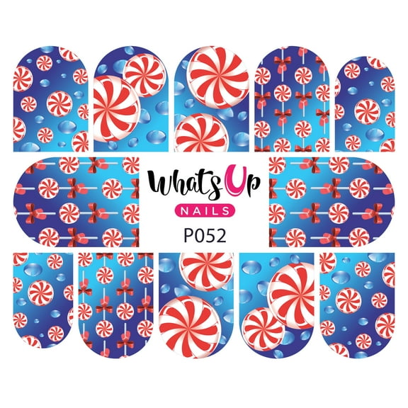 Whats Up Nails P052 Pepperminty Water Decal Sliders for Nail Art Design