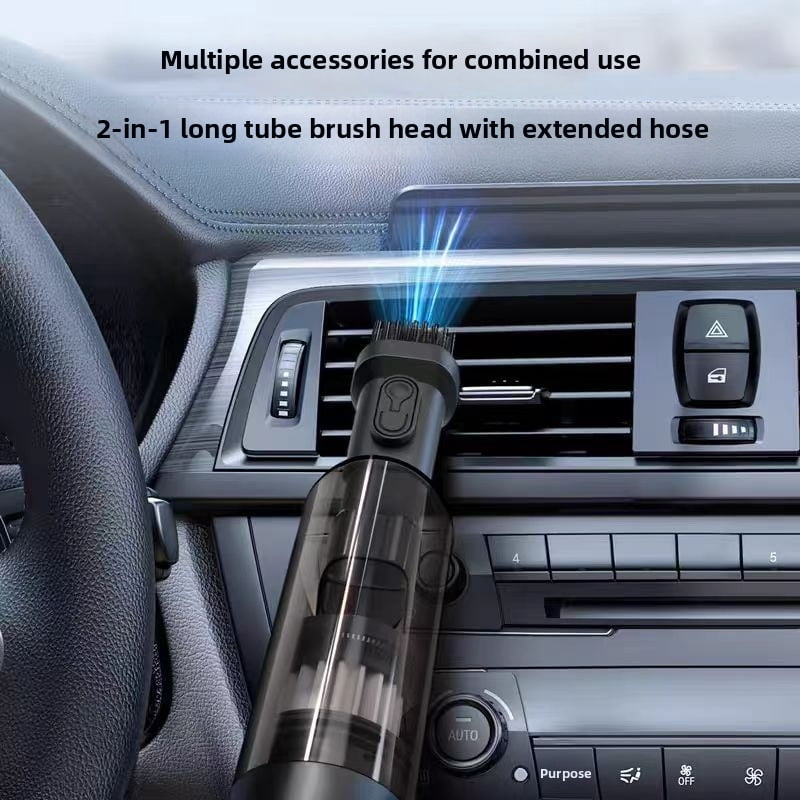 Deli Portable Handheld Car Vacuum: Cordless/Wired Optional, High Power, Wet Dry Dual Use, for Car/Home Small Cleaning + Accessories