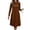 Brown, variant on Long Sleeve Fall Winter Dresses for Women V Neck Button Down A Line Swing Casual Knit Sweater Dress Gray XL