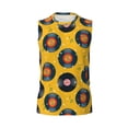 thumbnail image 6 of Lsque Retro Vinyl Records Print Men's Cotton Blend Sleeveless Muscle Shirts (S-3XL)- Moisture Wicking, Odor Protection, UPF 30+,X-Large, 6 of 8