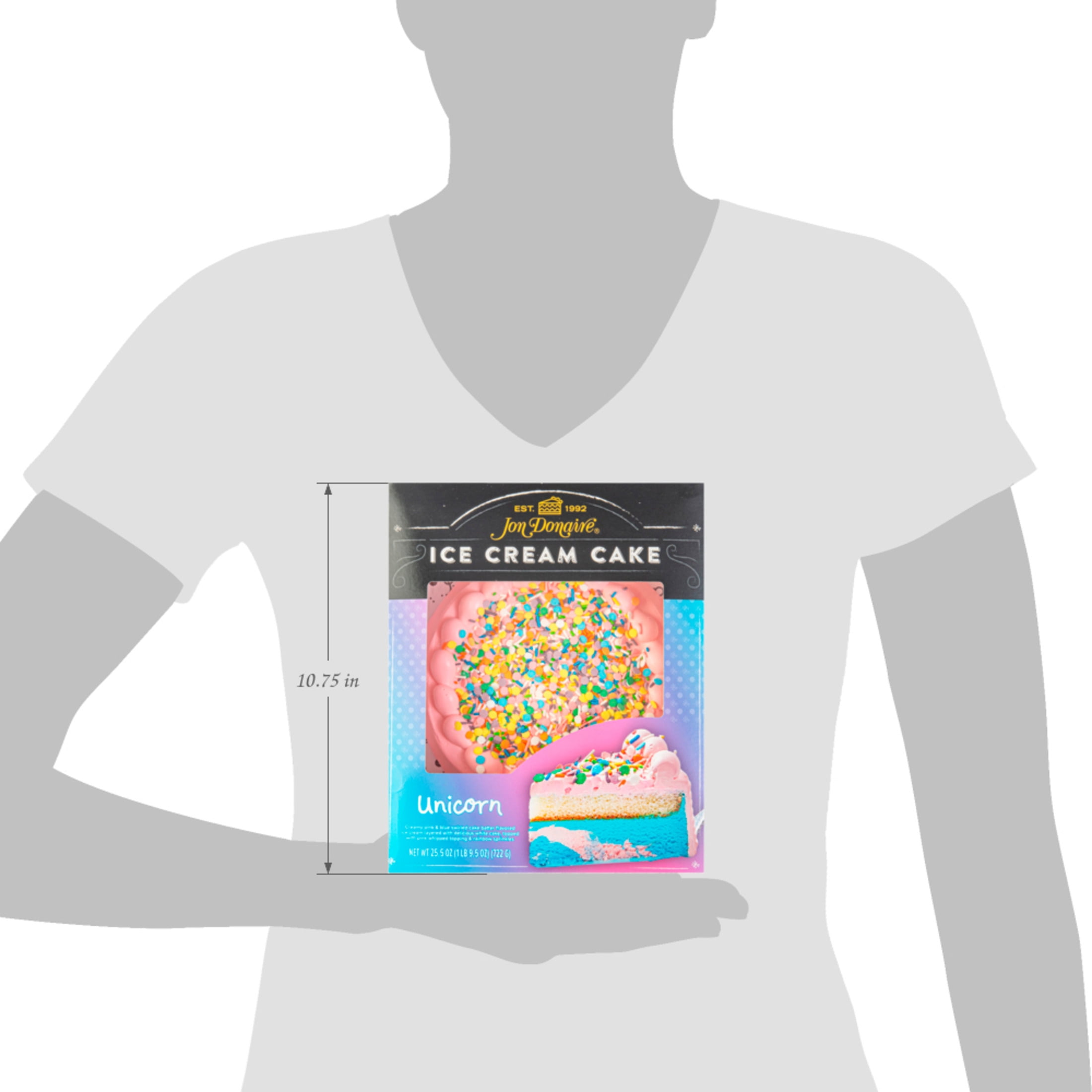 Jon Donaire 8" Unicorn Ice Cream Cake, Serves 9