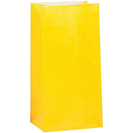 (3 Pack) Paper Luminary & Party Bags, 10 x 5 in, Yellow, 12ct