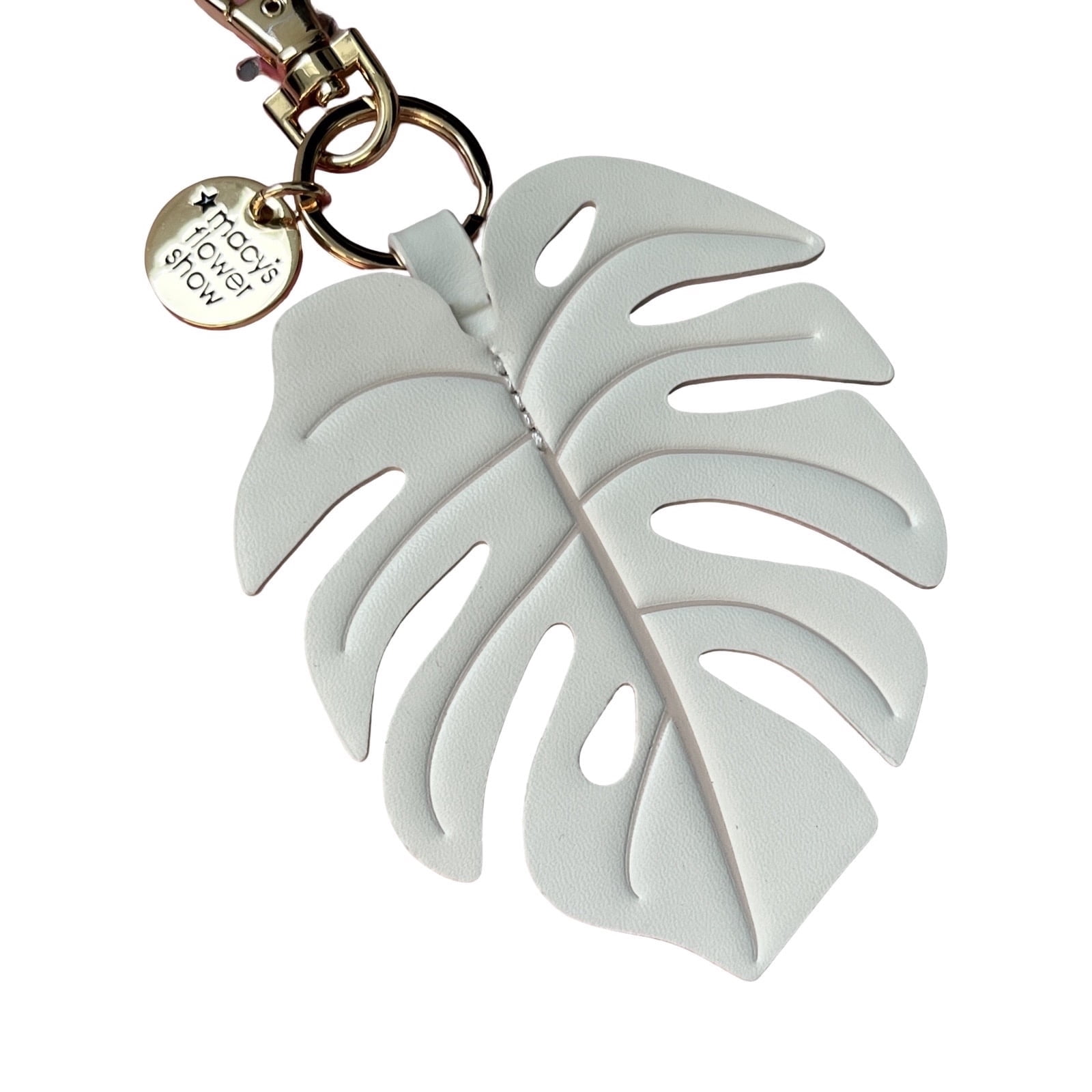 Macy's Flower Show 2025 Monstera Leaf Women's Bag Charm Keychain Ivory White