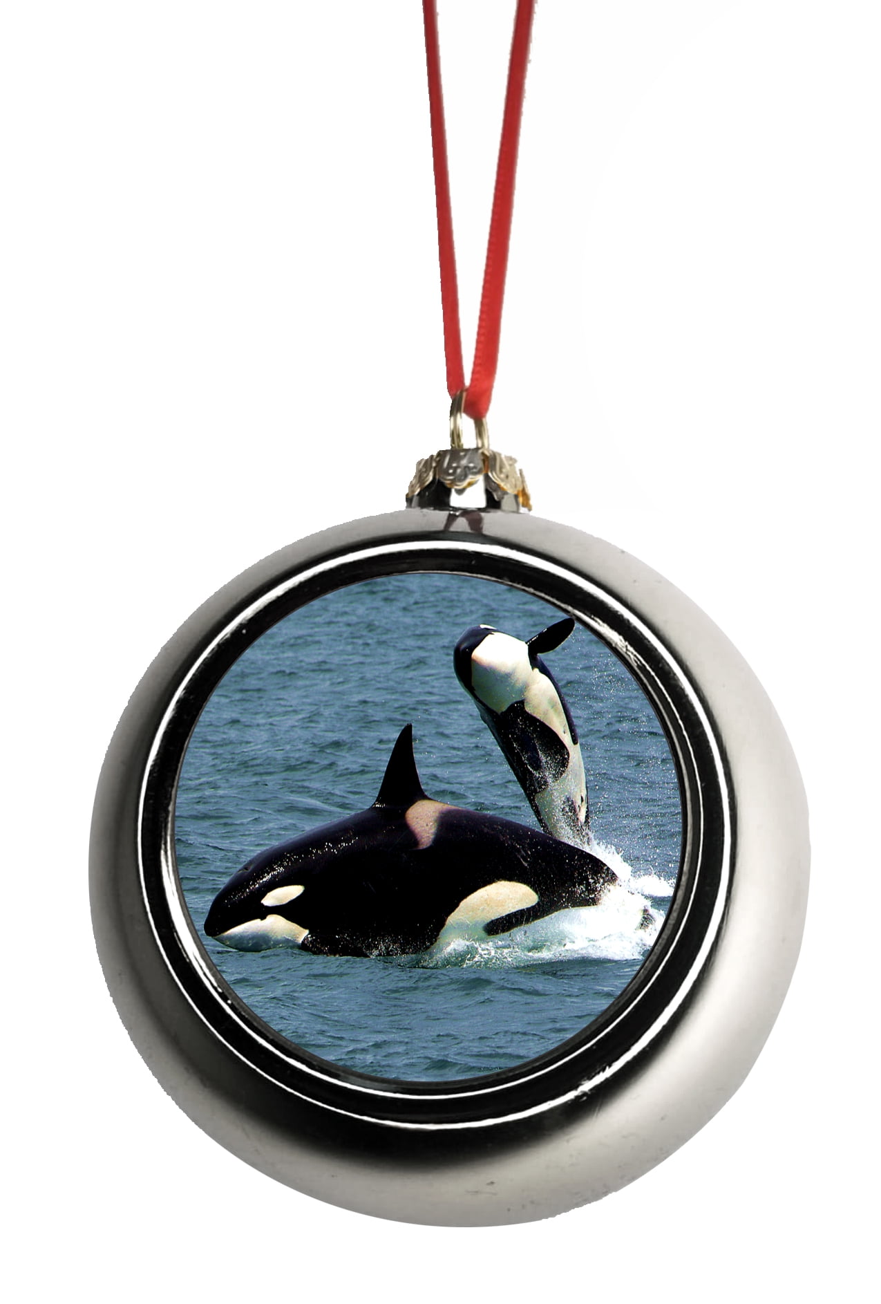 Orca Killer Whales Bauble Christmas Ornaments Silver Bauble Tree Xmas Balls Walmart Com Walmart Com